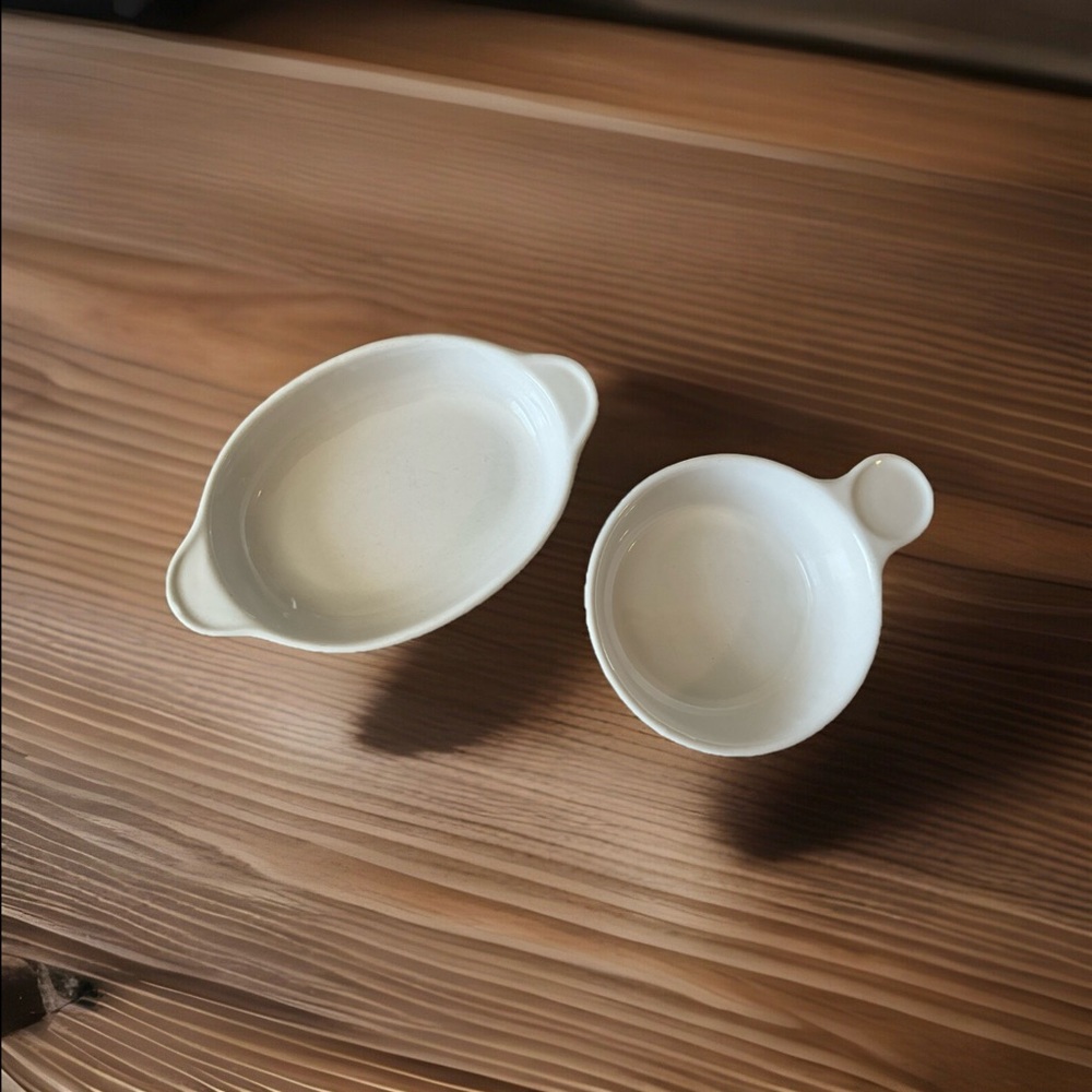 Mount Clemens Pottery White Baking Dishes Lot Of 2